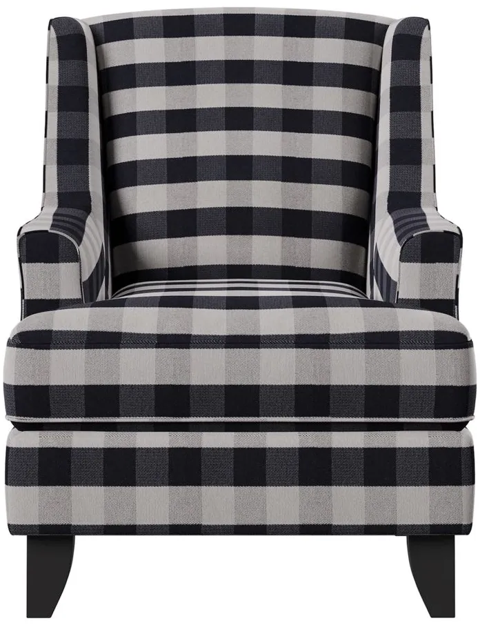 Daine Wingback Accent Chair in Brock Navy by Fusion Furniture