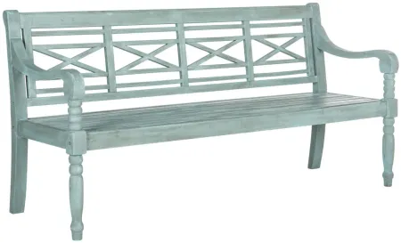 Karoo Outdoor Bench in Blue by Safavieh