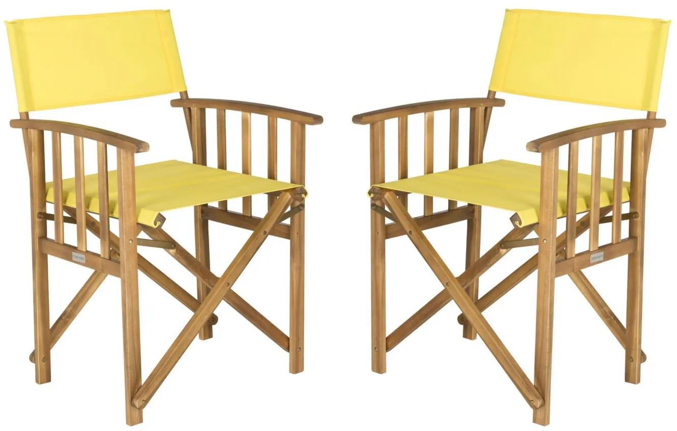 Laguna Outdoor Director Chair: Set of 2 in Yellow by Safavieh