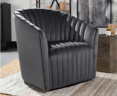 Arline Swivel Accent Chair in Dark Gray by Classic Home