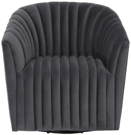 Arline Swivel Accent Chair in Dark Gray by Classic Home