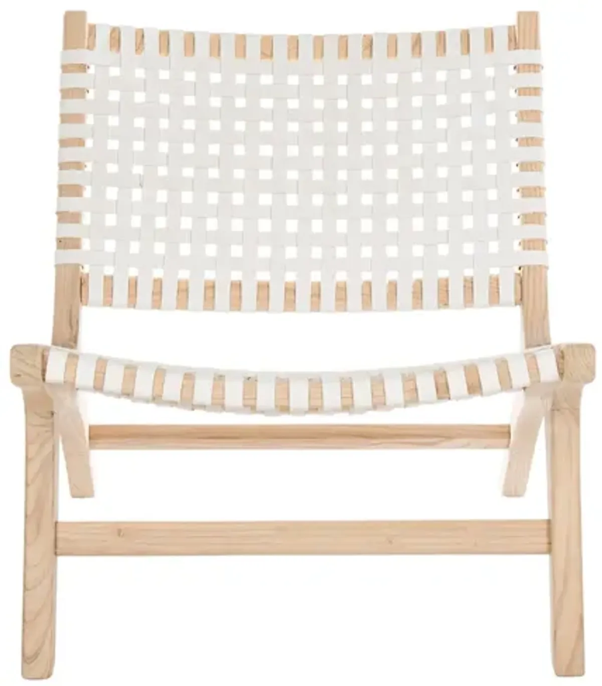 Luna Accent Chair in White / Natural by Safavieh