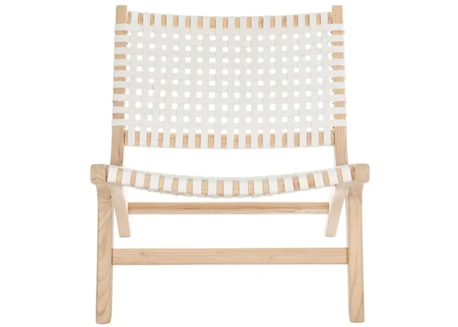 Luna Accent Chair in White / Natural by Safavieh