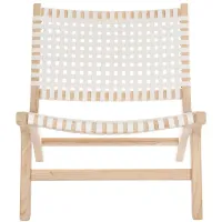 Luna Accent Chair in White / Natural by Safavieh