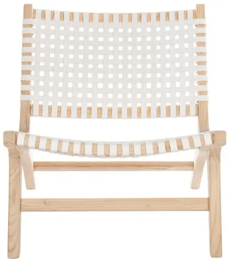 Luna Accent Chair in White / Natural by Safavieh