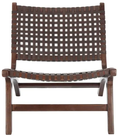 Luna Accent Chair in Brown / Brown by Safavieh