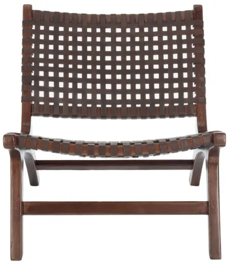 Luna Accent Chair in Brown / Brown by Safavieh