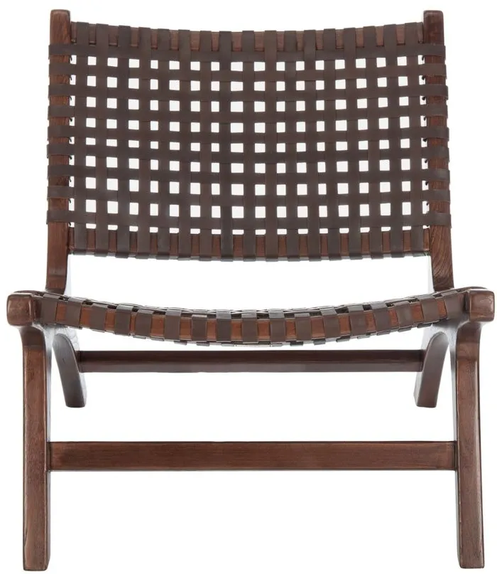 Luna Accent Chair in Brown / Brown by Safavieh