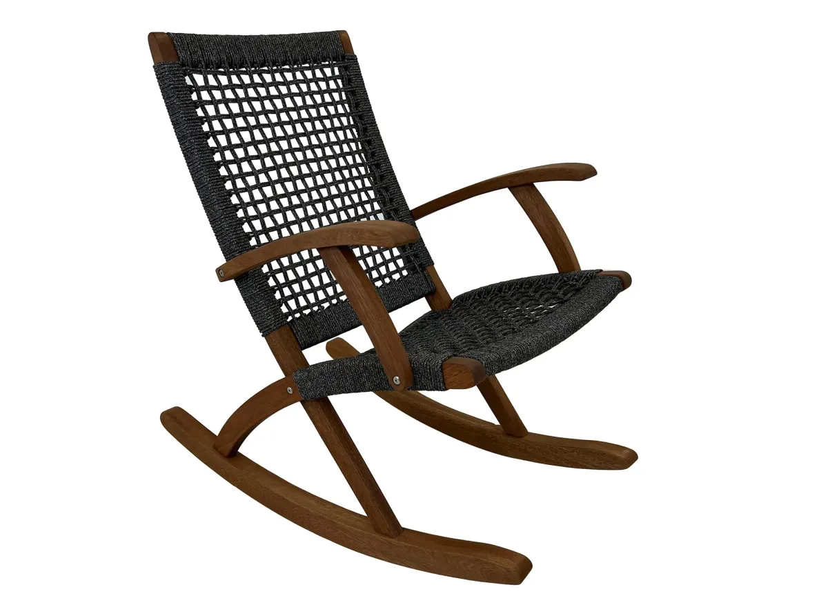 Jade Rope Rocking Chair in Brown by Outdoor Interiors