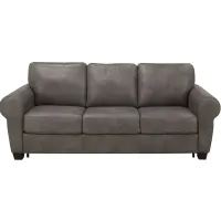 Calabria Leather Queen Sleeper in Gray by Bellanest