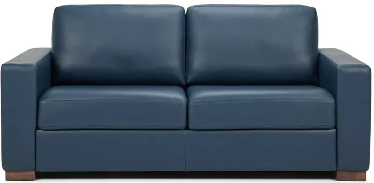 Revere Queen Sleeper in Bison Deep Blue by American Leather