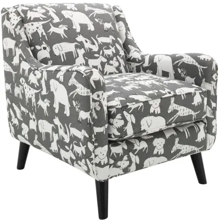 Daine Accent Chair in Doggie Graphite by Fusion Furniture