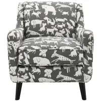 Daine Accent Chair in Doggie Graphite by Fusion Furniture