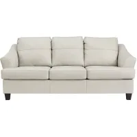 Grant Leather Queen Sofa Sleeper w/ Memory Foam Mattress in Off-White;White by Ashley Furniture