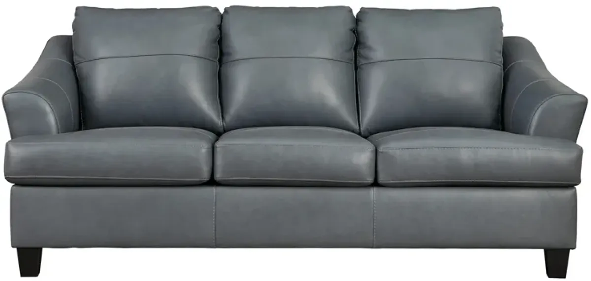 Grant Leather Queen Sofa Sleeper w/ Memory Foam Mattress in Gray by Ashley Furniture