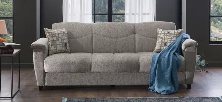 Masin Futon Sofa with Storage in Light Brown/Gray by HUDSON GLOBAL MARKETING USA