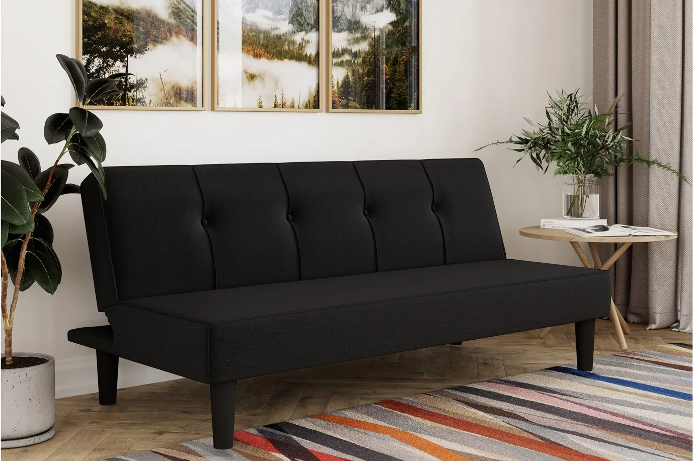 Rilson Convertible Futon in Black by Lifestyle Solutions