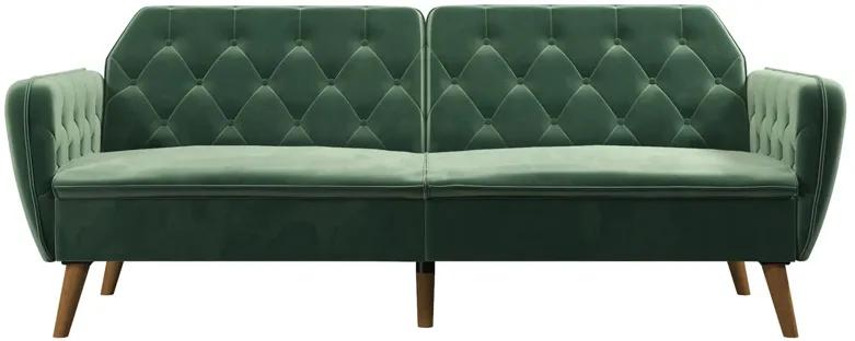 Tallulah Futon in Light Green Velvet by DOREL HOME FURNISHINGS