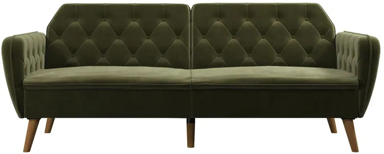 Tallulah Futon in Green Velvet by DOREL HOME FURNISHINGS