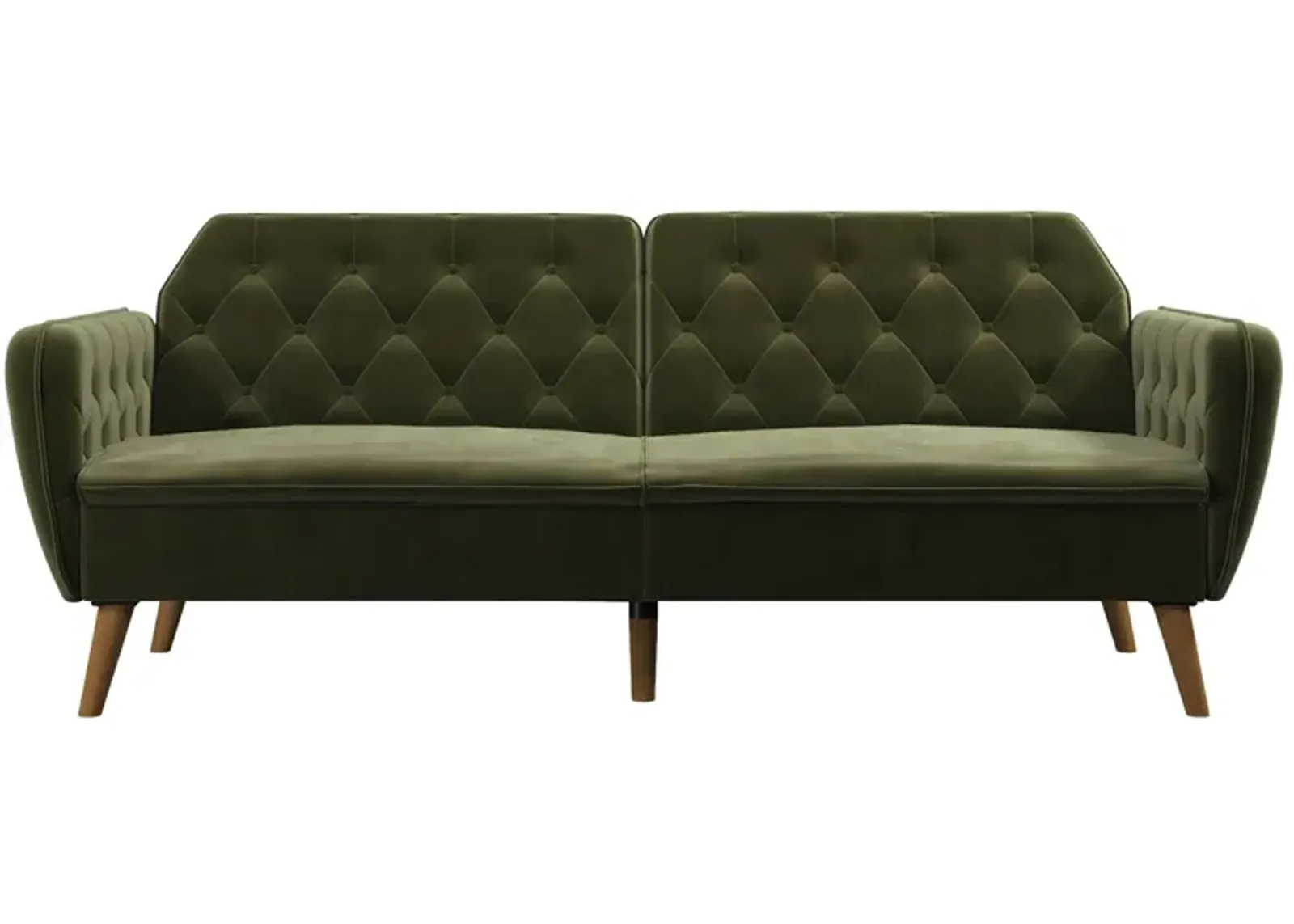 Tallulah Futon in Green Velvet by DOREL HOME FURNISHINGS