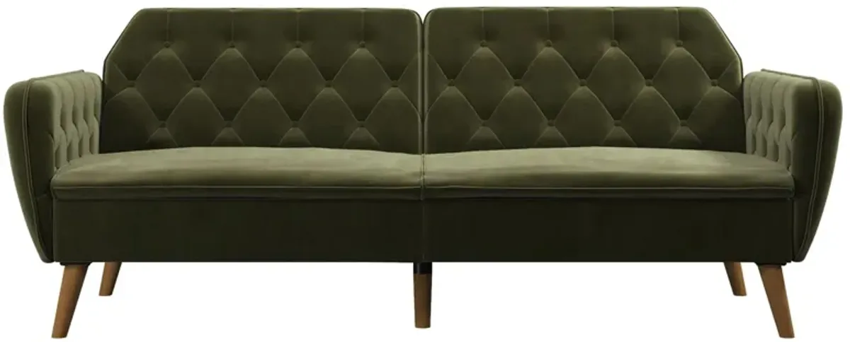 Tallulah Futon in Green Velvet by DOREL HOME FURNISHINGS