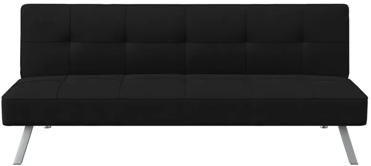 Chester Convertible Futon in Black by Lifestyle Solutions