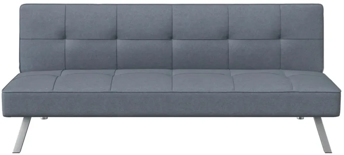 Chester Convertible Futon in Light Gray by Lifestyle Solutions