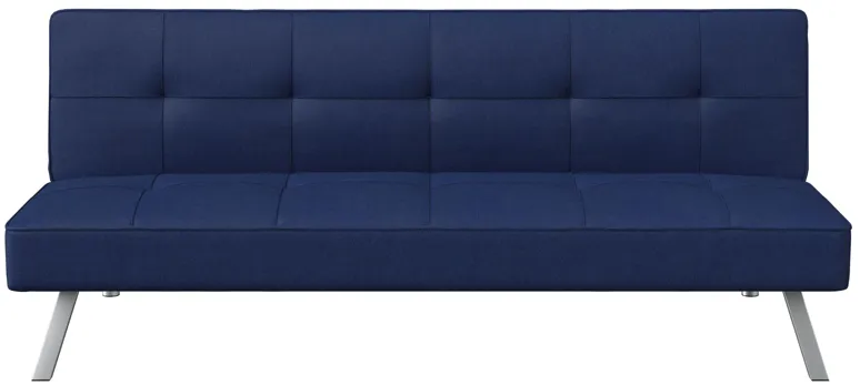 Chester Convertible Futon in Navy Blue by Lifestyle Solutions