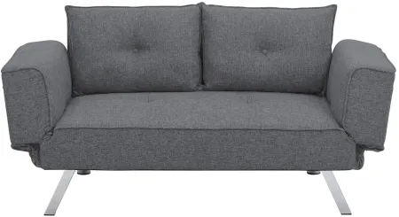 Miles Convertible Futon in Dark Gray by Lifestyle Solutions