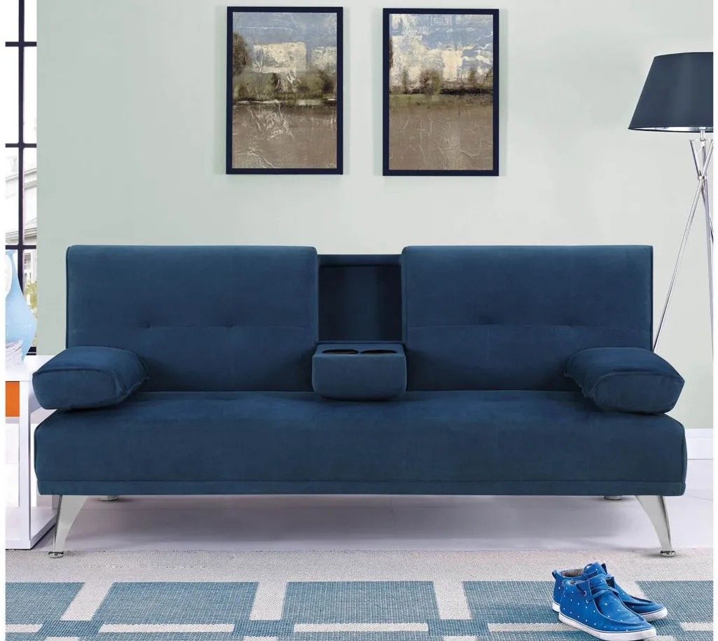 Morris Convertible Futon in Navy by Lifestyle Solutions