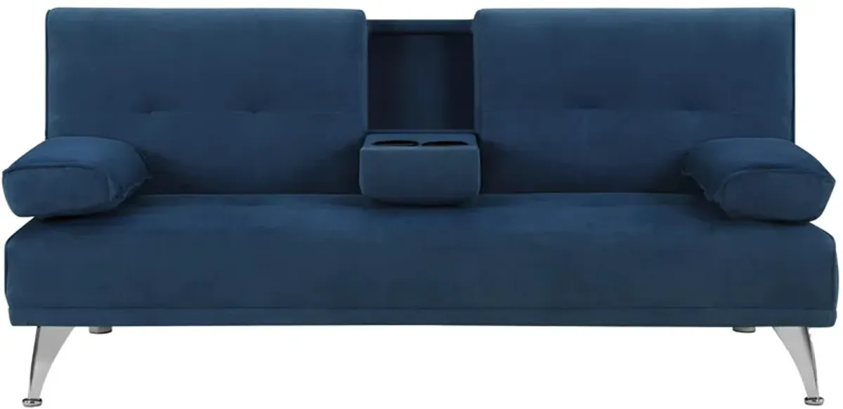 Morris Convertible Futon in Navy by Lifestyle Solutions