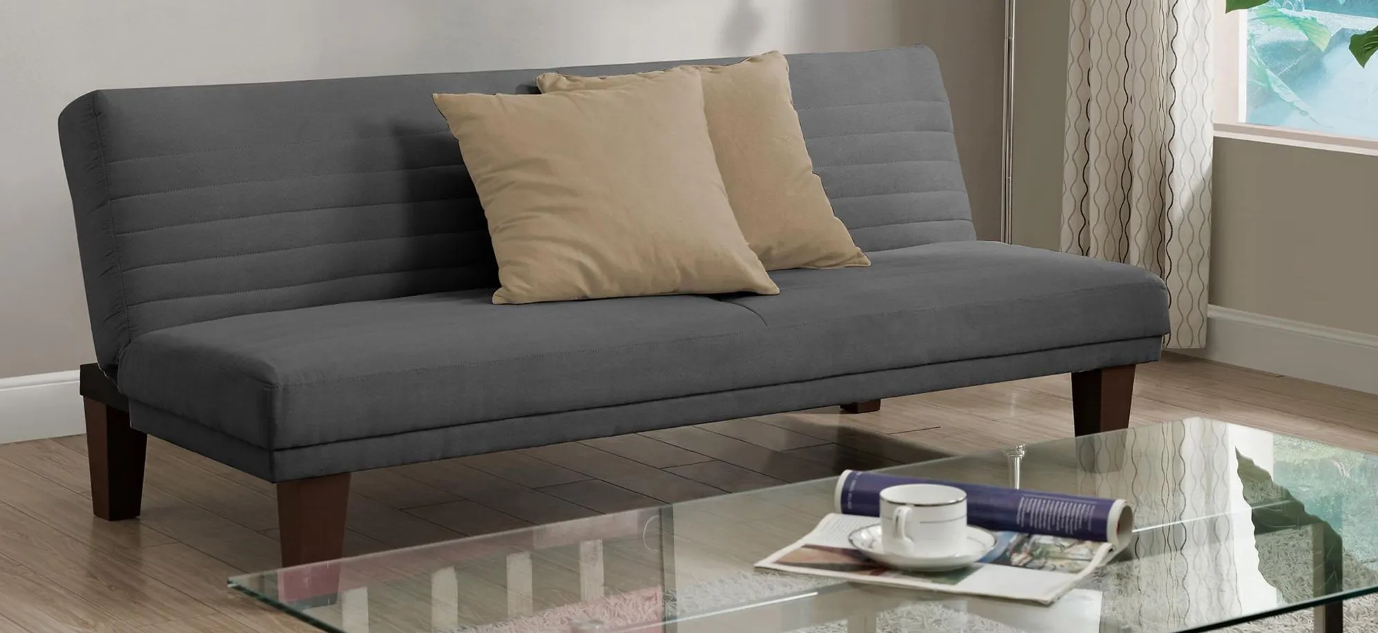 Bran Convertible Futon in Gray by DOREL HOME FURNISHINGS