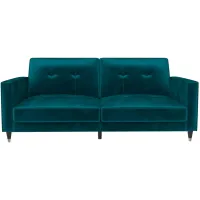 Royal Pin Tufted Futon in Green by DOREL HOME FURNISHINGS