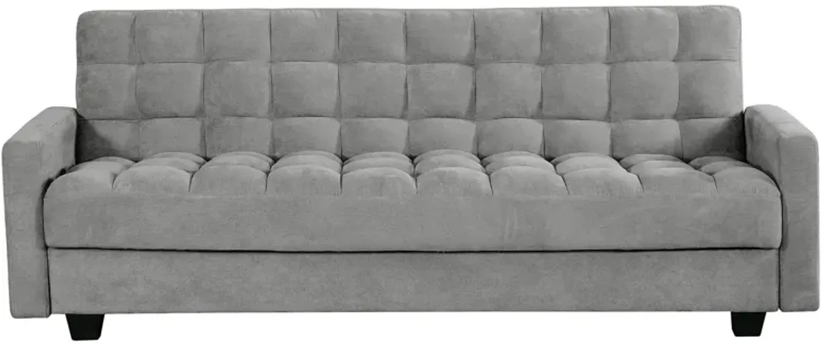 Penelope Tufted Sleeper Sofa with Storage in Tulli Ash by Primo International