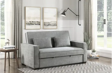 Duke Convertible Studio Sofa with Pull-Out Bed in Gray by Homelegance
