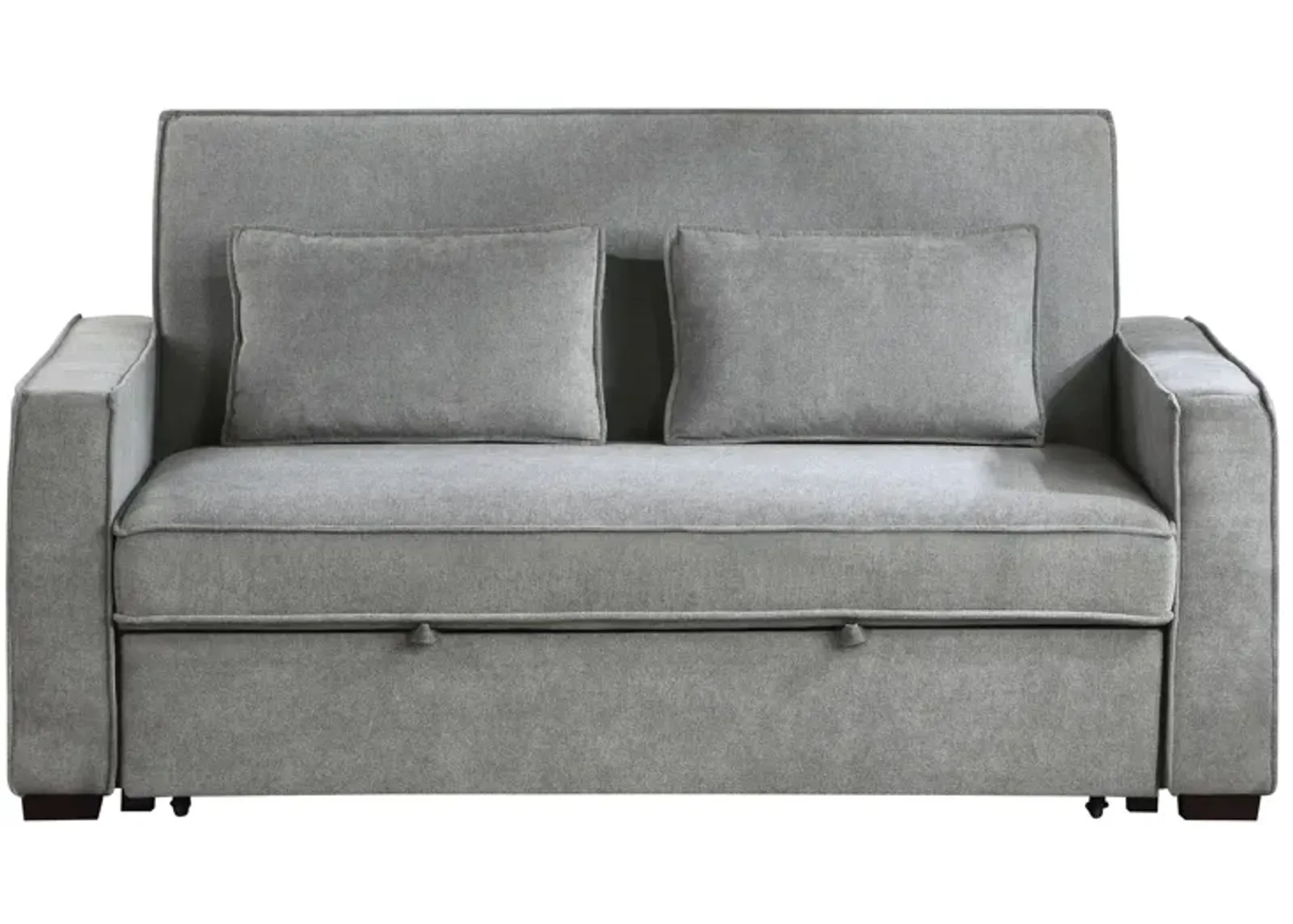 Duke Convertible Studio Sofa With Pull-Out Bed in Gray by Homelegance