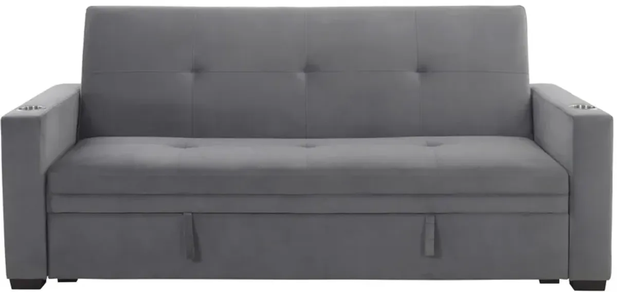 Ashlyn Klik Klak Sleeper in Gray Velvet by Bellanest