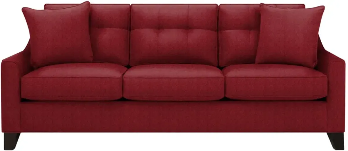 Carmine Queen Sleeper Sofa in Suede so Soft Cardinal by H.M. Richards