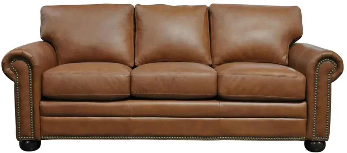 Savannah Sleeper Sofa in Urban Mahogany by Omnia Leather