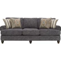 Tifton Queen Chenille Sleeper Sofa in Handwoven Blue Smoke by H.M. Richards