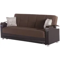 Kylian Sleeper Sofa in Dark Brown by HUDSON GLOBAL MARKETING USA