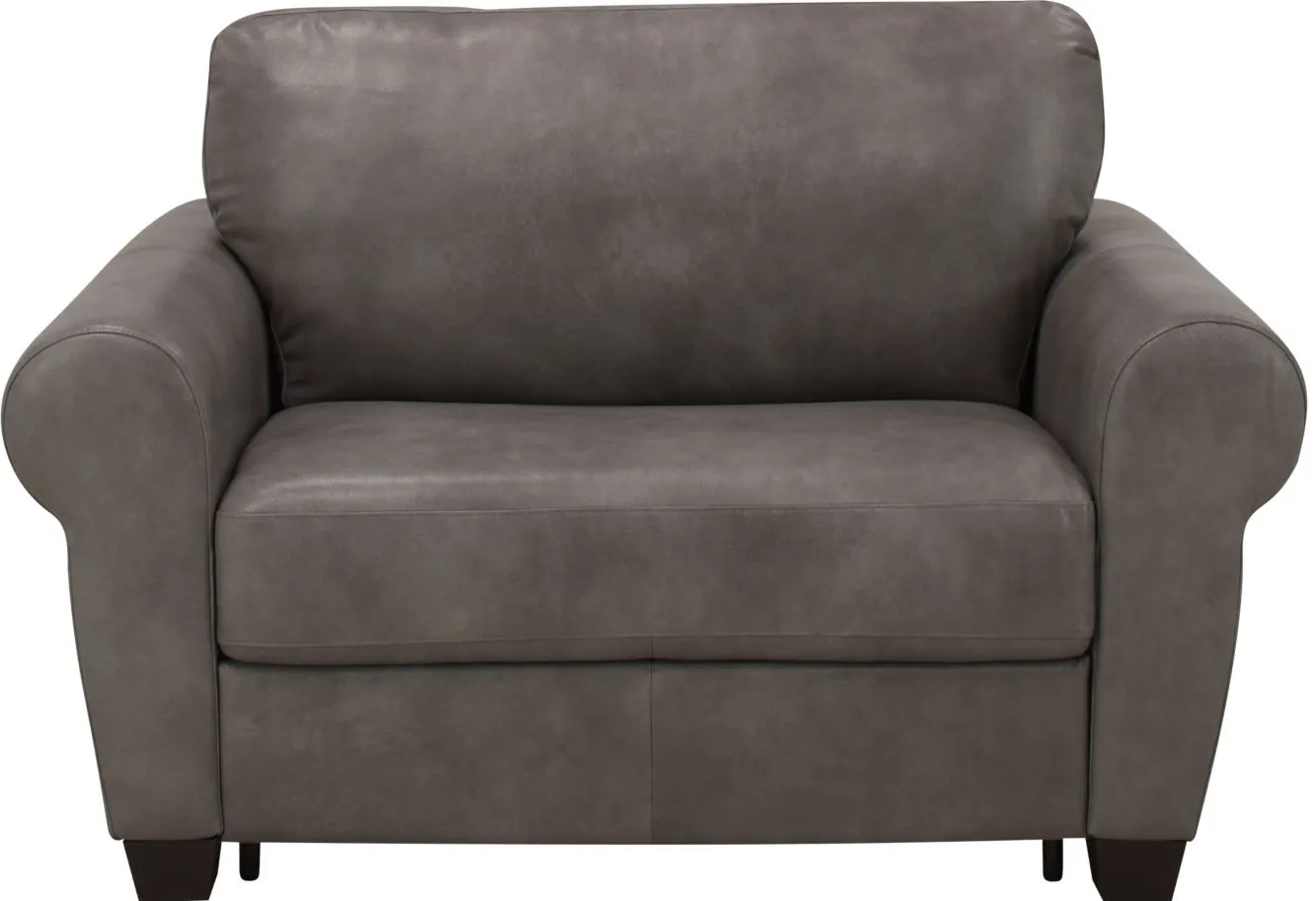 Calabria Leather Twin Sleeper in Gray by Bellanest