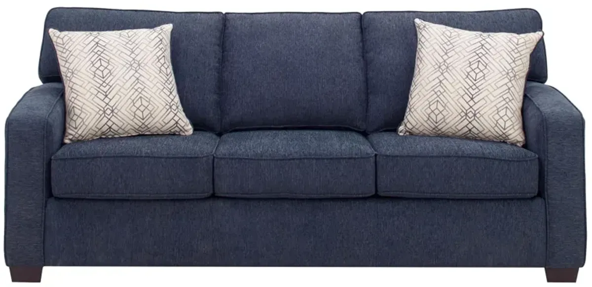 Gabe Queen Sleeper Sofa in Blue by Flair