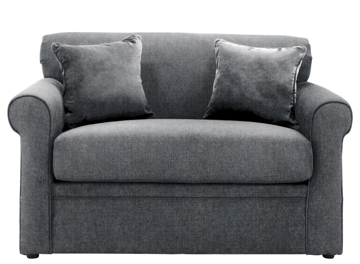 Luann Sleeper Sofa in Braxton Charcoal by Overnight Sofa.