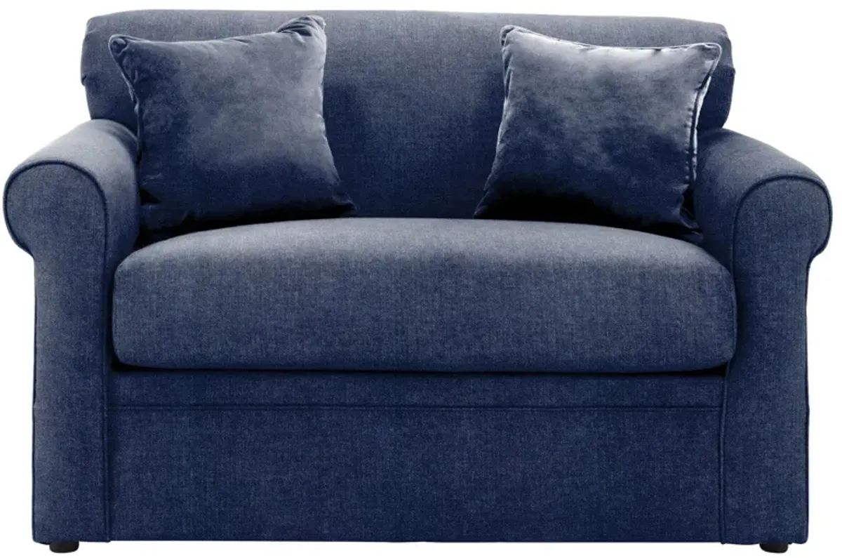 Luann Sleeper Sofa in Conversation Navy by Overnight Sofa.