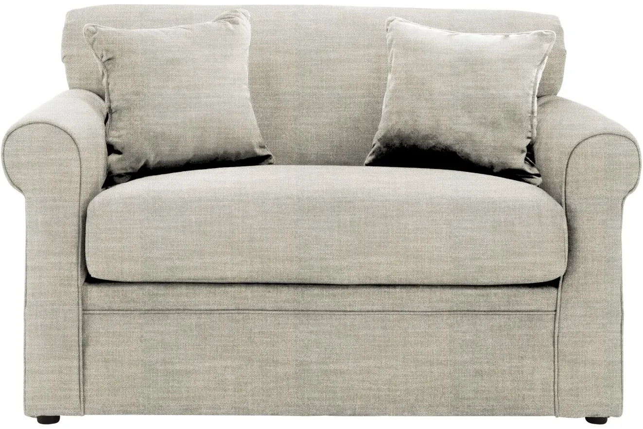 Luann Twin Sleeper Sofa in Conversation Ivory by Overnight Sofa.