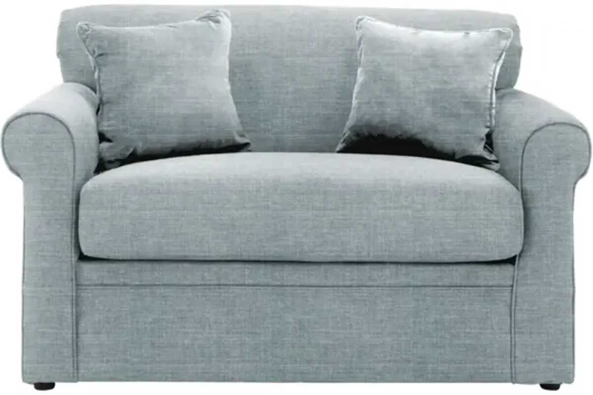 Luann Sleeper Sofa in Quinn Mist by Overnight Sofa.