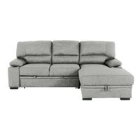 Gallo 2 Piece Sectional Sleeper Sofa with Storage in Russel Light Grey by Primo International