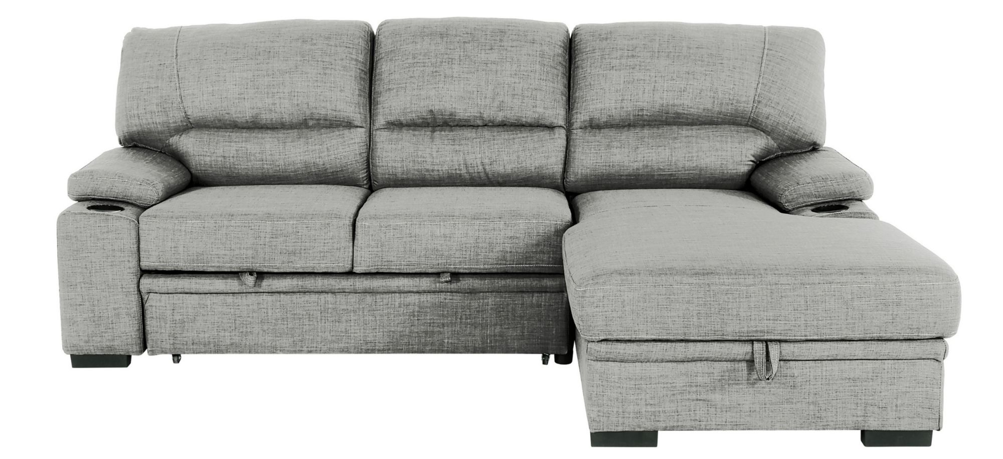 Gallo 2 Piece Sectional Sleeper Sofa with Storage in Russel Light Grey by Primo International