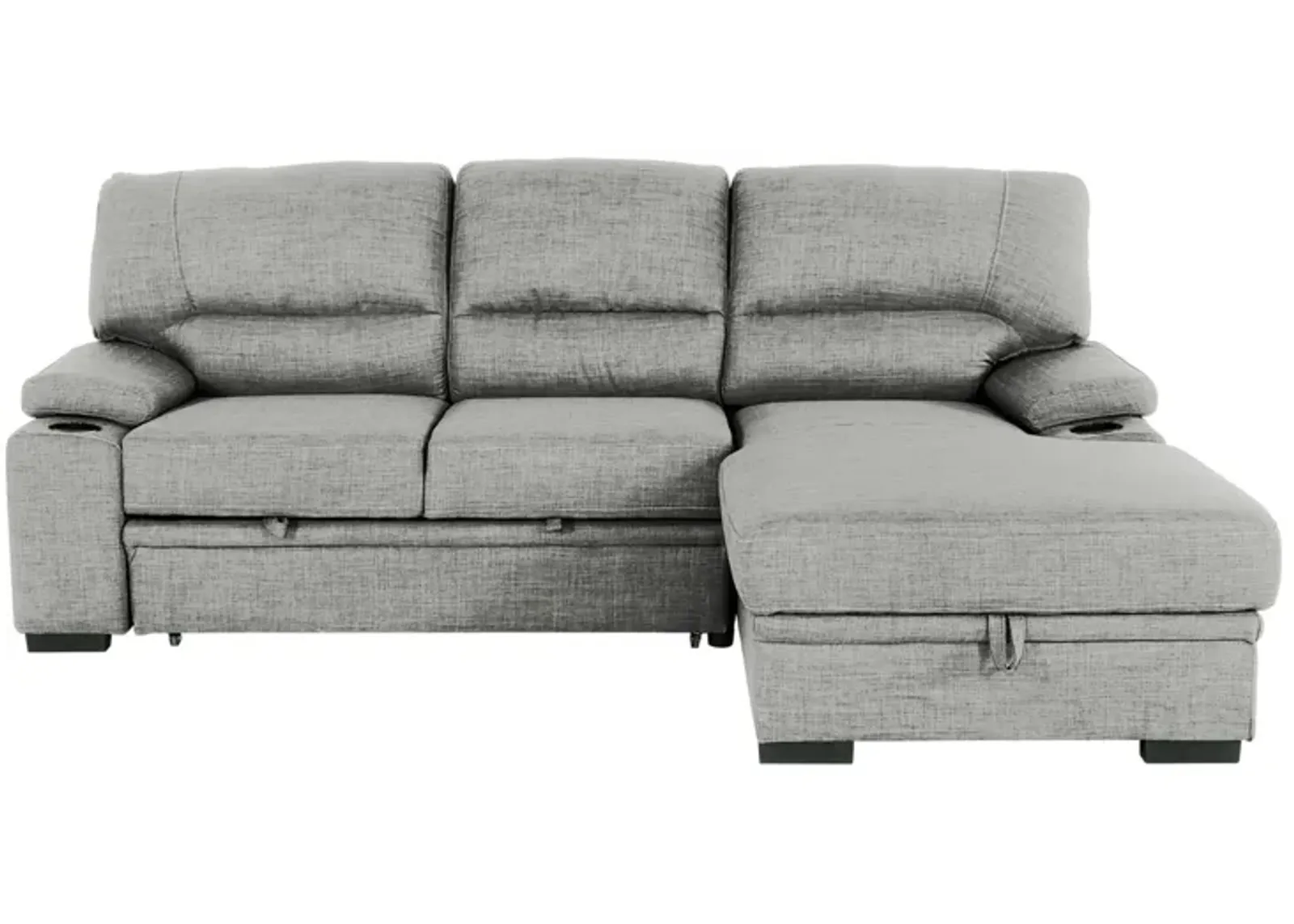 Gallo 2 Piece Sectional Sleeper Sofa with Storage in Russel Light Grey by Primo International